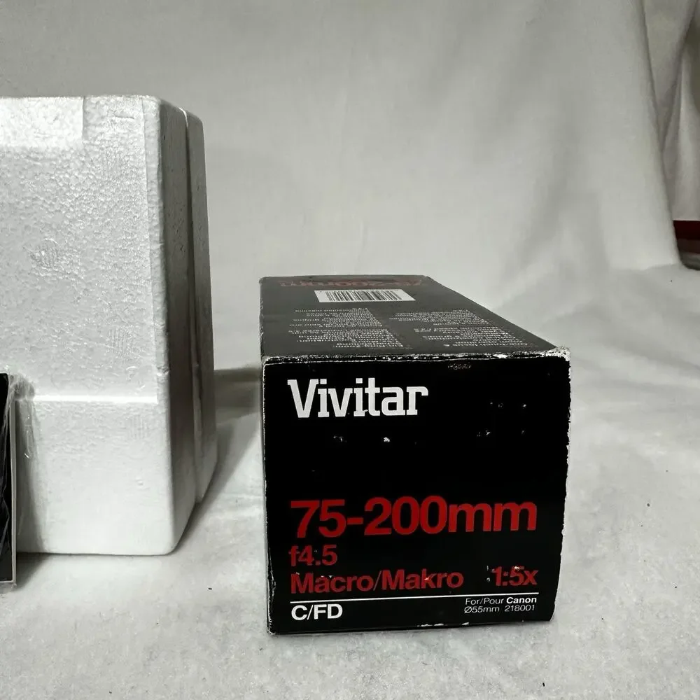 Vivitar MC 75-200mm F4.5 Mount MACRO 1:5X Zoom Lens For Canon